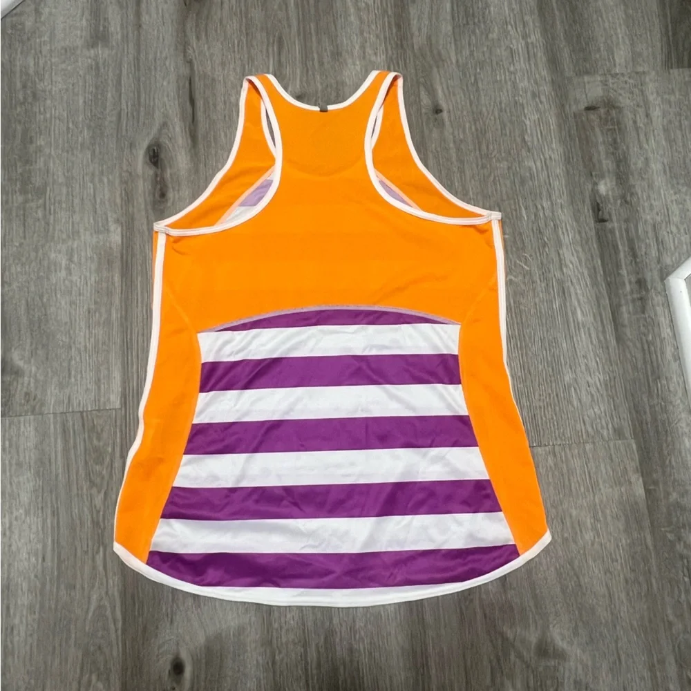Nike Dri-Fit Purple & White Striped Razorback Tank‎ w/ Orange accents, Women’s M